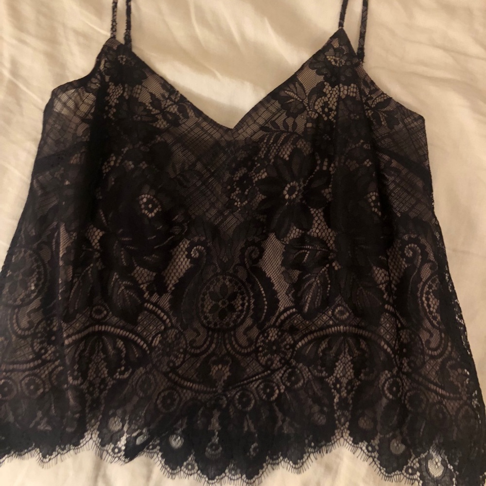 BCBG lace top with nude lining